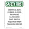 Signmission OSHA SAFETY FIRST Sign, Chemical Suit Rubber Gloves, 14in X 10in Decal, 10" W, 14" H, Portrait OS-SF-D-1014-V-11047 - alternate 1